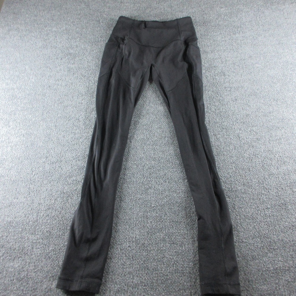 Lululemon Leggings Women 4 Black High Rise Ankle Yoga Pants Workout Gym Athletic